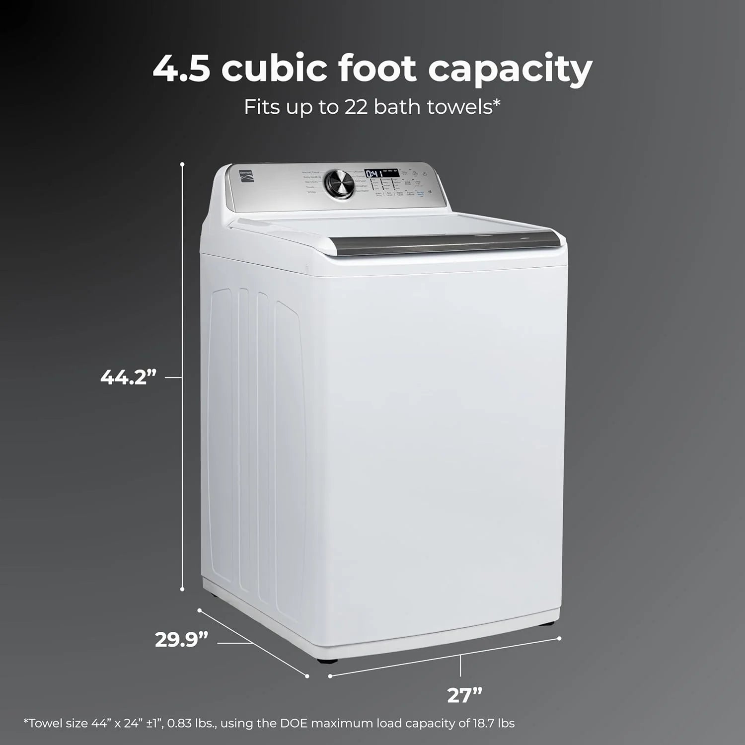 Kenmore 4.5 cu. ft. Top Load Washer with Triple Action Impeller for Tough Dirt Stains