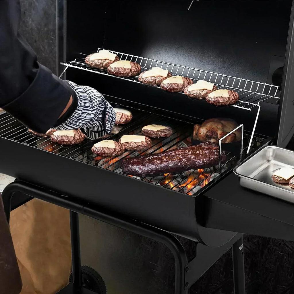 Royal Gourmet CC1830 30 Inch Barrel Charcoal Grill with Side Table Outdoor BBQ Grill  for Backyard